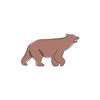 en kontinuerlig linjeritning av elegant björn för företagets logotypidentitet. affärsikon koncept från vilda däggdjursdjur form. dynamisk enda rad rita vektor grafisk design illustration
