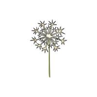 eine durchgehende Strichzeichnung von Schönheit frischem Taraxacum für Wohnkultur-Wandkunst-Plakatdruck. Druckbare dekorative Löwenzahnblume für grünen Park. moderne Single-Line-Draw-Design-Vektor-Illustration vektor