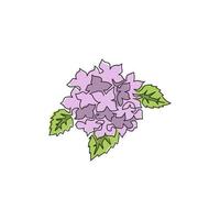 eine durchgehende Strichzeichnung Schönheit frische Lantana für Wohnkultur Wandkunst Posterdruck. dekorative strauchverbene blume für grußkartenverzierung. moderne Single-Line-Draw-Design-Vektor-Illustration vektor