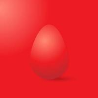 realistisk röd ägg. Lycklig påsk ägg på röd bakgrund. Semester dekoration för påsk Semester. 3d illustration vektor