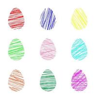 Ostern Eier einstellen mit anders Linien isoliert auf Weiß hintergrund.urlaub Dekoration zum Ostern Urlaub vektor
