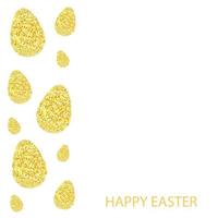 Ostern Karte. Ostern Gold funkeln Eier auf Weiß hintergrund.urlaub Dekoration zum Ostern Urlaub vektor