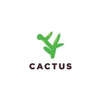 kaktus logotyp mall vektor illustration