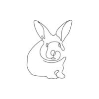 Hase im kontinuierlich einer Linie Zeichnung Stil. Ostern Hase im einfach minimalistisch Stil. Vektor Illustration