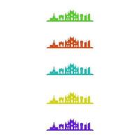 milan skyline set vektor