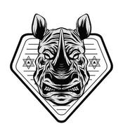 noshörning vektor logotyp design i svart och vit Färg