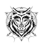 das Wolf Vektor Logo Design Vorlage im schwarz und Weiß Farbe