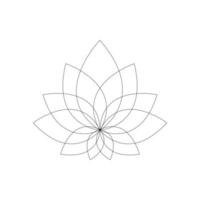 Lotus Blume gezeichnet mit einer kontinuierlich Linie vektor