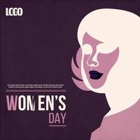 internationell kvinnor dag posta, med typografi stil, illustration vektor