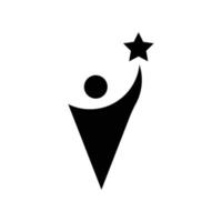 vektor människor och stjärnor logotyp ikon.