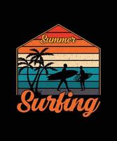 sommar strand t-shirt design vektor