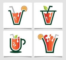 einstellen Orange Saft Logo Vorlage Design Inspiration vektor
