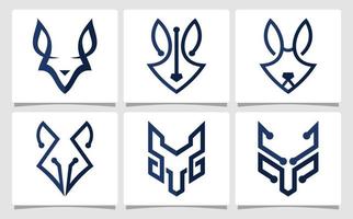 einstellen Wolf Logo Vorlage Design Inspiration vektor