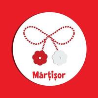 rot und Weiß martisor 1 März Frühling Feier traditionell Vektor Rumänien