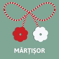 röd och vit martisor 1 Mars vår firande traditionell vektor rumänien