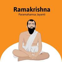 Ramakrishna paramahamsa Jayanti Vektor Illustration