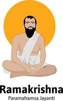 ramakrishna paramahamsa jayanti vektor illustration