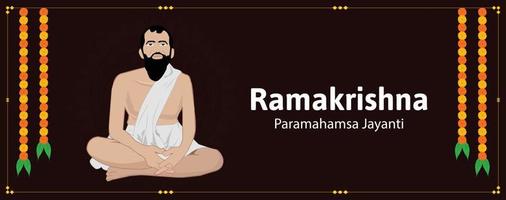 ramakrishna paramahamsa jayanti vektor illustration