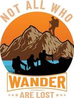 Wandern Abenteuer t Hemd Design vektor