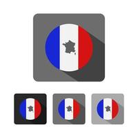 uppsättning franska flaggor vektor