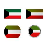kuwait flag gesetzt vektor