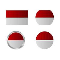Indonesiens flagguppsättning vektor