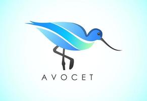 modern färgrik avocet fågel logotyp design mall vektor illustration