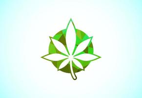 Marihuana Blatt. medizinisch Cannabis. Hanf Öl. Cannabis oder Marihuana Blatt niedrig poly Stil Logo vektor