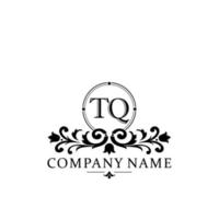 Brief tq Blumen- Logo Design. Logo zum Frauen Schönheit Salon Massage kosmetisch oder Spa Marke vektor