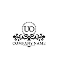 Brief uo Blumen- Logo Design. Logo zum Frauen Schönheit Salon Massage kosmetisch oder Spa Marke vektor