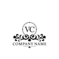 Brief vc Blumen- Logo Design. Logo zum Frauen Schönheit Salon Massage kosmetisch oder Spa Marke vektor