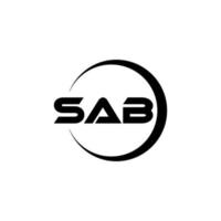 sab brev logotyp design i illustration. vektor logotyp, kalligrafi mönster för logotyp, affisch, inbjudan, etc.