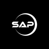 SAP-Brief-Logo-Design in Abbildung. Vektorlogo, Kalligrafie-Designs für Logo, Poster, Einladung usw. vektor