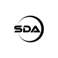 sda-Brief-Logo-Design in Abbildung. Vektorlogo, Kalligrafie-Designs für Logo, Poster, Einladung usw. vektor