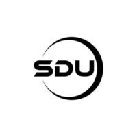 sdu brev logotyp design i illustration. vektor logotyp, kalligrafi mönster för logotyp, affisch, inbjudan, etc.