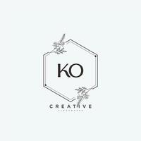 ko Schönheit Vektor Initiale Logo Kunst, Handschrift Logo von Initiale Unterschrift, Hochzeit, Mode, Schmuck, Boutique, Blumen- und botanisch mit kreativ Vorlage zum irgendein Unternehmen oder Geschäft.