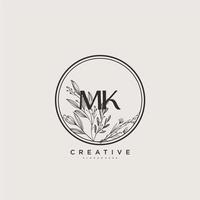 mk Schönheit Vektor Initiale Logo Kunst, Handschrift Logo von Initiale Unterschrift, Hochzeit, Mode, Schmuck, Boutique, Blumen- und botanisch mit kreativ Vorlage zum irgendein Unternehmen oder Geschäft.