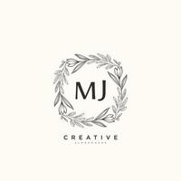 mj Schönheit Vektor Initiale Logo Kunst, Handschrift Logo von Initiale Unterschrift, Hochzeit, Mode, Schmuck, Boutique, Blumen- und botanisch mit kreativ Vorlage zum irgendein Unternehmen oder Geschäft.