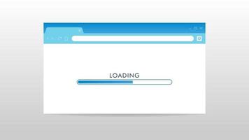 einfacher Website-Browser mit Ladefortschrittsseitenkonzept. Internet und Online-Surfen Dinge. Vektorillustration vektor