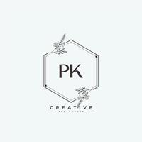 pk skönhet vektor första logotyp konst, handstil logotyp av första signatur, bröllop, mode, smycken, boutique, blommig och botanisk med kreativ mall för några företag eller företag.