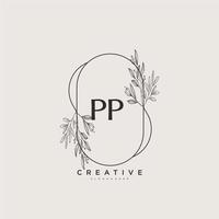 pp Schönheit Vektor Initiale Logo Kunst, Handschrift Logo von Initiale Unterschrift, Hochzeit, Mode, Schmuck, Boutique, Blumen- und botanisch mit kreativ Vorlage zum irgendein Unternehmen oder Geschäft.