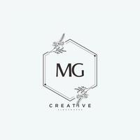 mg Schönheit Vektor Initiale Logo Kunst, Handschrift Logo von Initiale Unterschrift, Hochzeit, Mode, Schmuck, Boutique, Blumen- und botanisch mit kreativ Vorlage zum irgendein Unternehmen oder Geschäft.