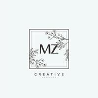 mz Schönheit Vektor Initiale Logo Kunst, Handschrift Logo von Initiale Unterschrift, Hochzeit, Mode, Schmuck, Boutique, Blumen- und botanisch mit kreativ Vorlage zum irgendein Unternehmen oder Geschäft.