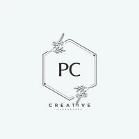 pc Schönheit Vektor Initiale Logo Kunst, Handschrift Logo von Initiale Unterschrift, Hochzeit, Mode, Schmuck, Boutique, Blumen- und botanisch mit kreativ Vorlage zum irgendein Unternehmen oder Geschäft.