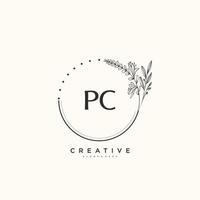 pc Schönheit Vektor Initiale Logo Kunst, Handschrift Logo von Initiale Unterschrift, Hochzeit, Mode, Schmuck, Boutique, Blumen- und botanisch mit kreativ Vorlage zum irgendein Unternehmen oder Geschäft.