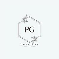 pg Schönheit Vektor Initiale Logo Kunst, Handschrift Logo von Initiale Unterschrift, Hochzeit, Mode, Schmuck, Boutique, Blumen- und botanisch mit kreativ Vorlage zum irgendein Unternehmen oder Geschäft.