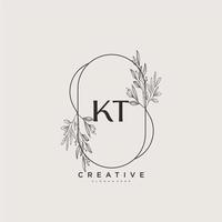 kt Schönheit Vektor Initiale Logo Kunst, Handschrift Logo von Initiale Unterschrift, Hochzeit, Mode, Schmuck, Boutique, Blumen- und botanisch mit kreativ Vorlage zum irgendein Unternehmen oder Geschäft.