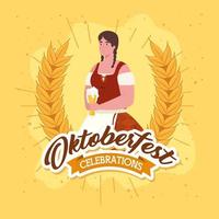 Oktoberfest Feier Banner mit Frau vektor