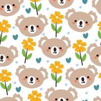 nahtlos Muster Karikatur Koala und Blume. süß Tier Hintergrund zum Textil, Geschenk wickeln Papier vektor