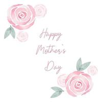 glücklich Mutter Tag. Mutter Tag Karte mit Aquarell abstrakt Rosa Rosen. Platz Komposition. Postkarte vektor